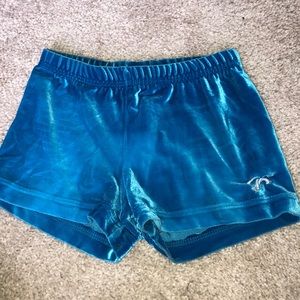 blue GK velvet shorts